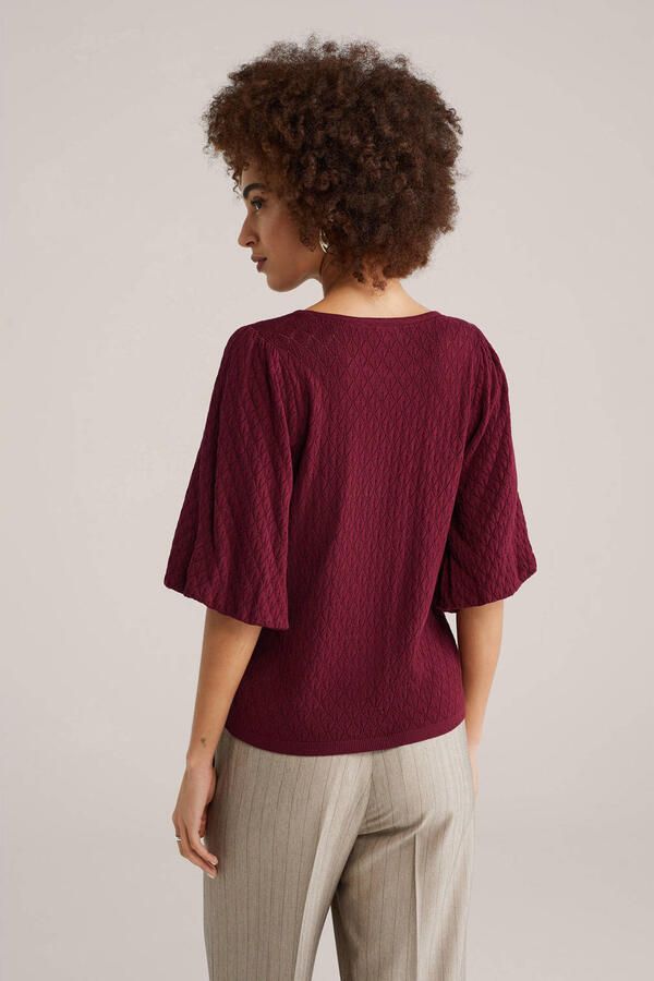 WE Fashion trui donkerrood - Foto 2