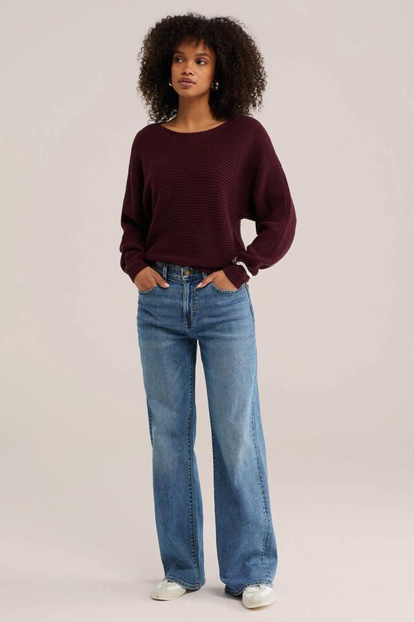 WE Fashion trui donkerrood - Foto 3