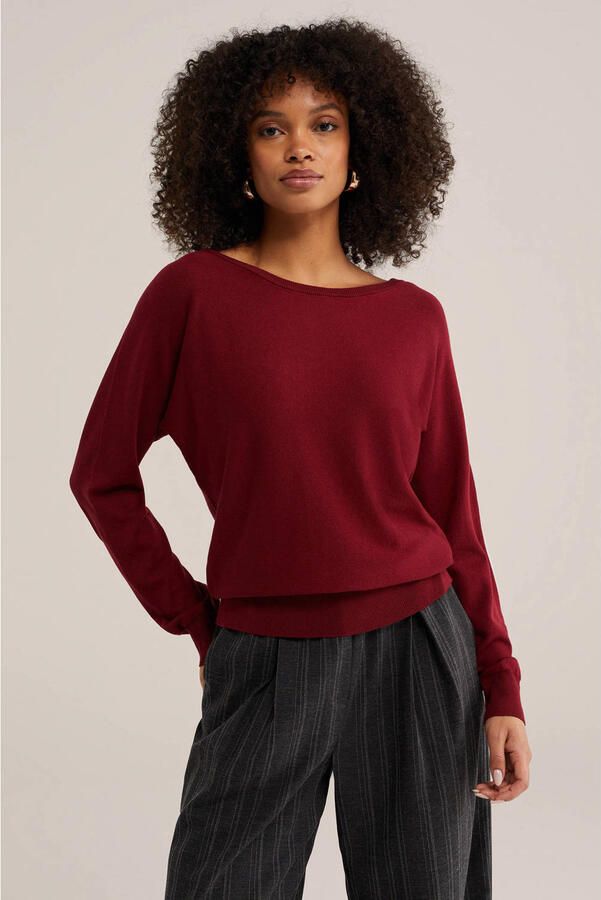 WE Fashion trui donkerrood