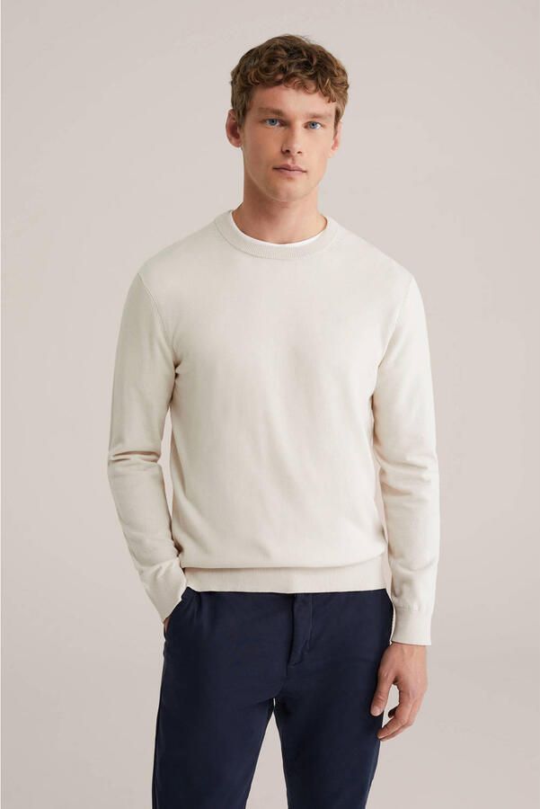 WE Fashion trui fijn gebreid beige