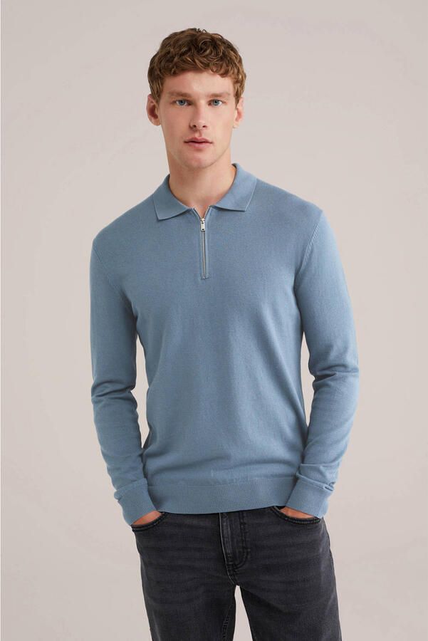 WE Fashion trui fijn gebreid blauw