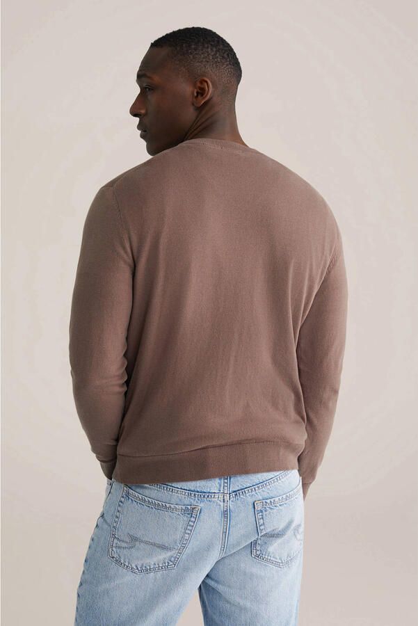 WE Fashion trui fijn gebreid bruin - Foto 2