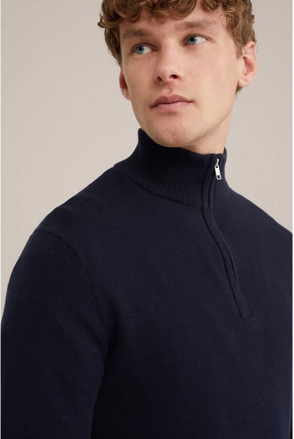 WE Fashion trui fijn gebreid donkerblauw