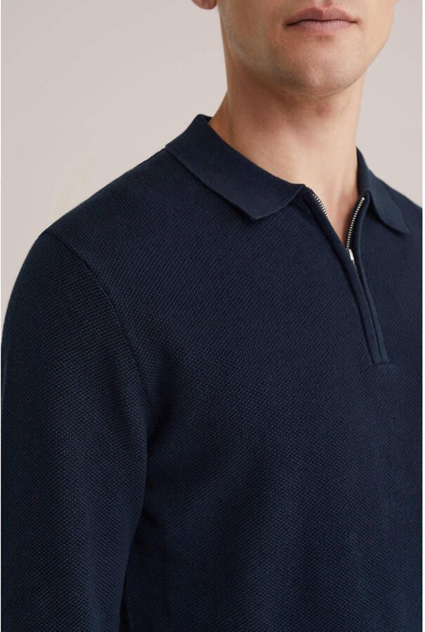 WE Fashion trui fijn gebreid donkerblauw - Foto 2