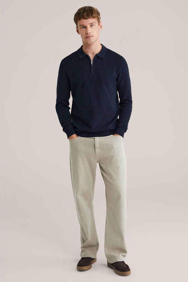 WE Fashion trui fijn gebreid donkerblauw - Foto 3