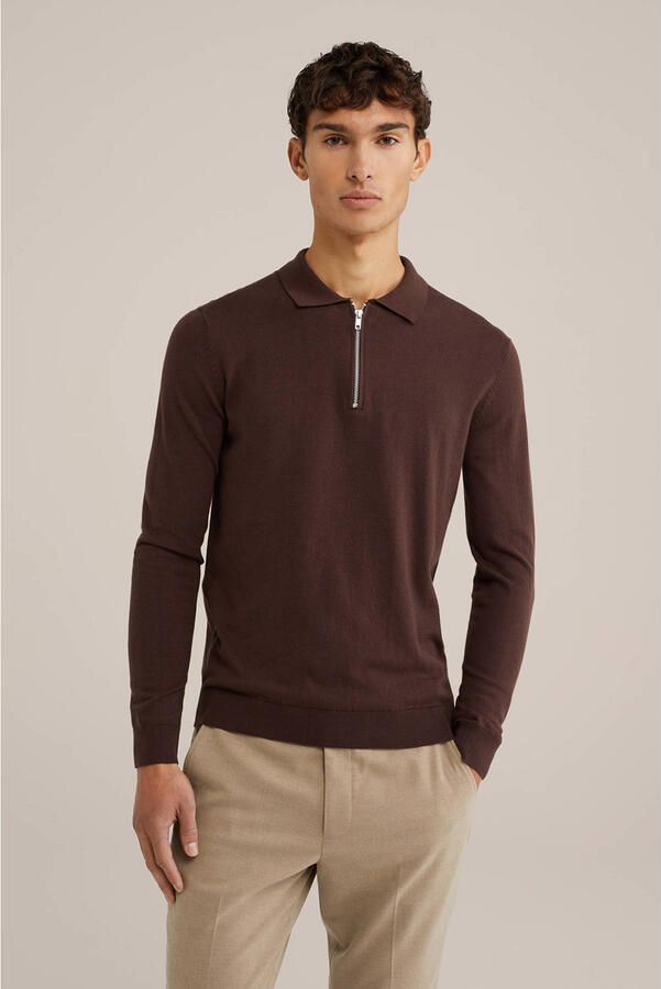 WE Fashion trui fijn gebreid donkerbruin - Foto 3