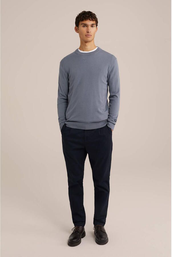 WE Fashion WE Fundamentals trui fijn gebreid grijsblauw
