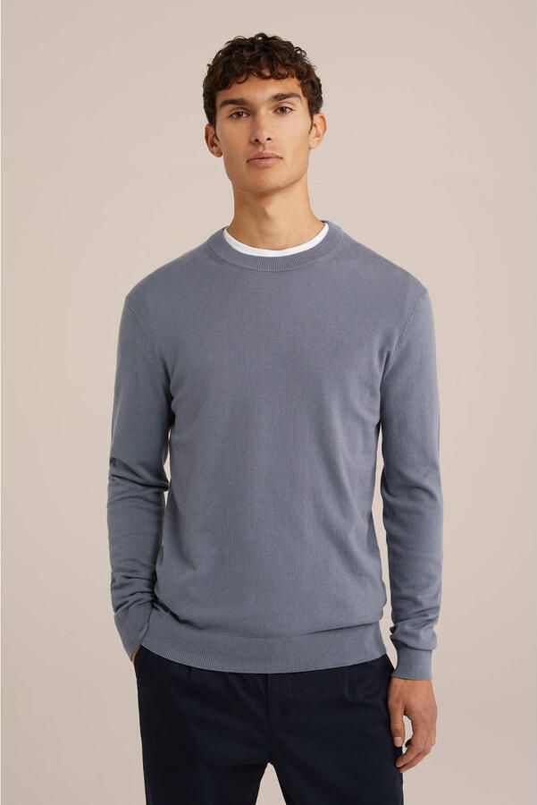 WE Fashion WE Fundamentals trui fijn gebreid grijsblauw - Foto 2