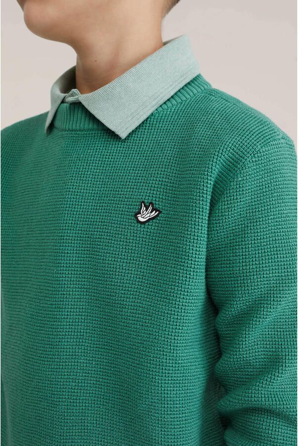 WE Fashion trui fijn gebreid groen - Foto 2
