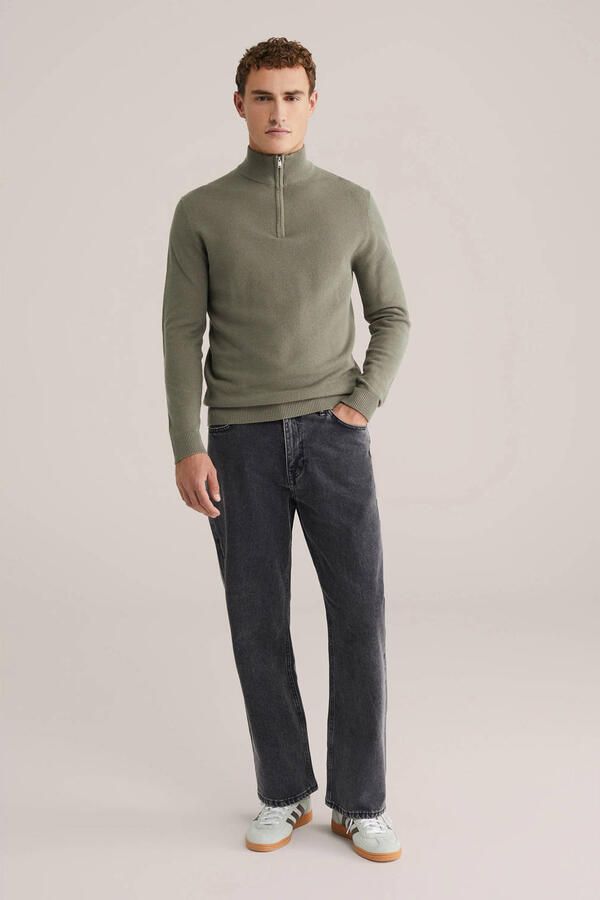 WE Fashion trui fijn gebreid olijfgroen - Foto 2