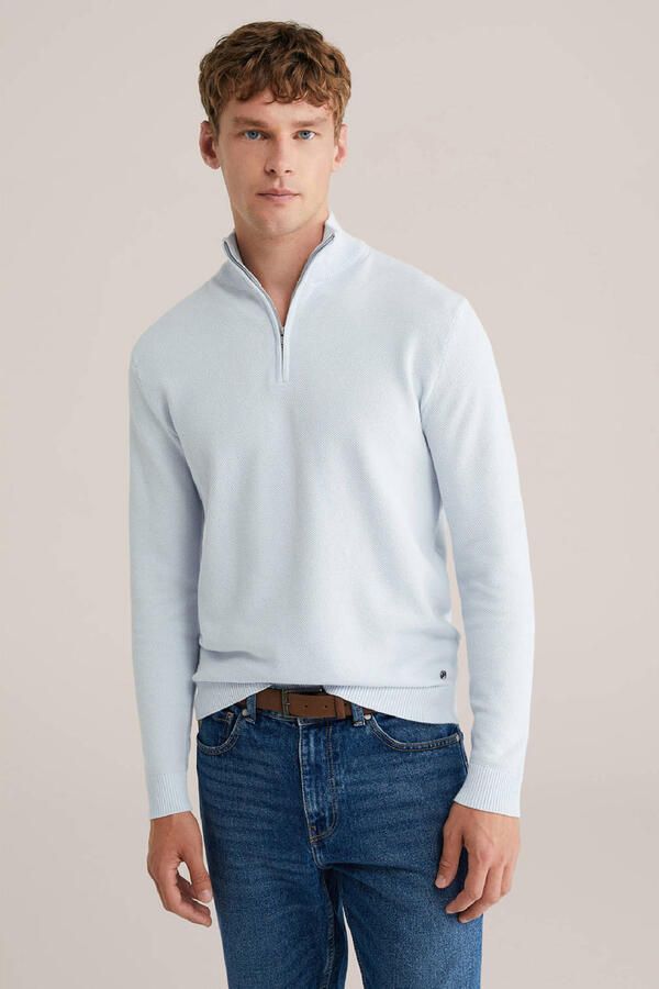WE Fashion trui fijn gebreid lichtblauw
