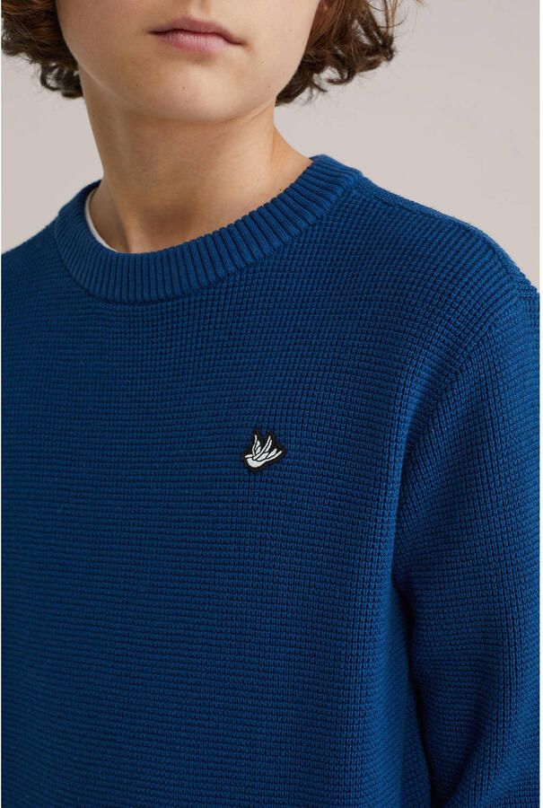 WE Fashion trui fijn gebreid marineblauw - Foto 3