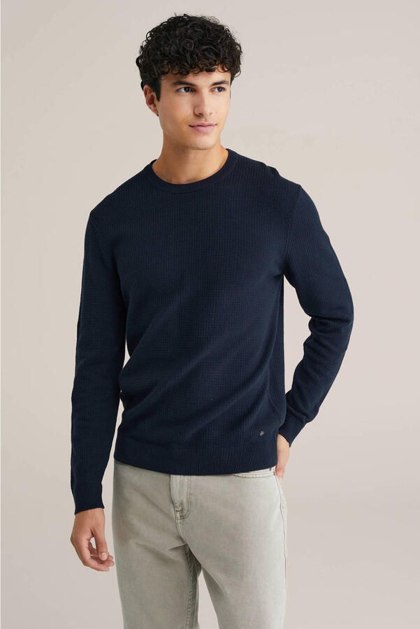 WE Fashion trui gebreid donkerblauw