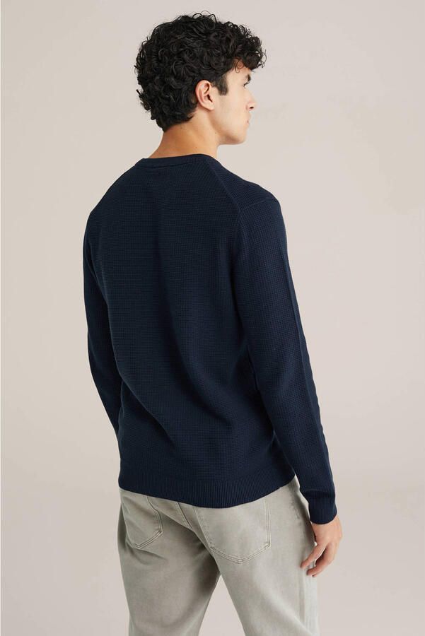 WE Fashion trui gebreid donkerblauw - Foto 2