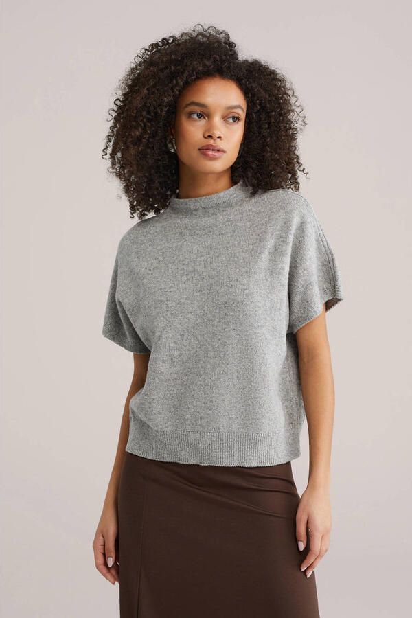 WE Fashion trui grijs gebreid