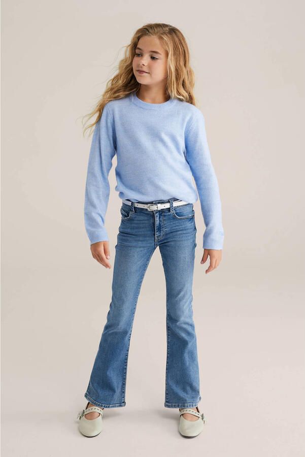 WE Fashion trui lichtblauw fijn gebreid - Foto 3