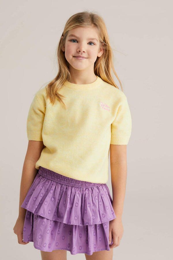 WE Fashion trui lichtgeel fijn gebreid