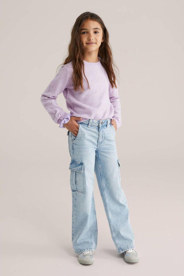 WE Fashion trui lila fijn gebreid - Foto 3