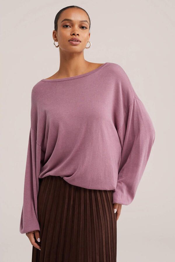 WE Fashion trui met wol oudroze