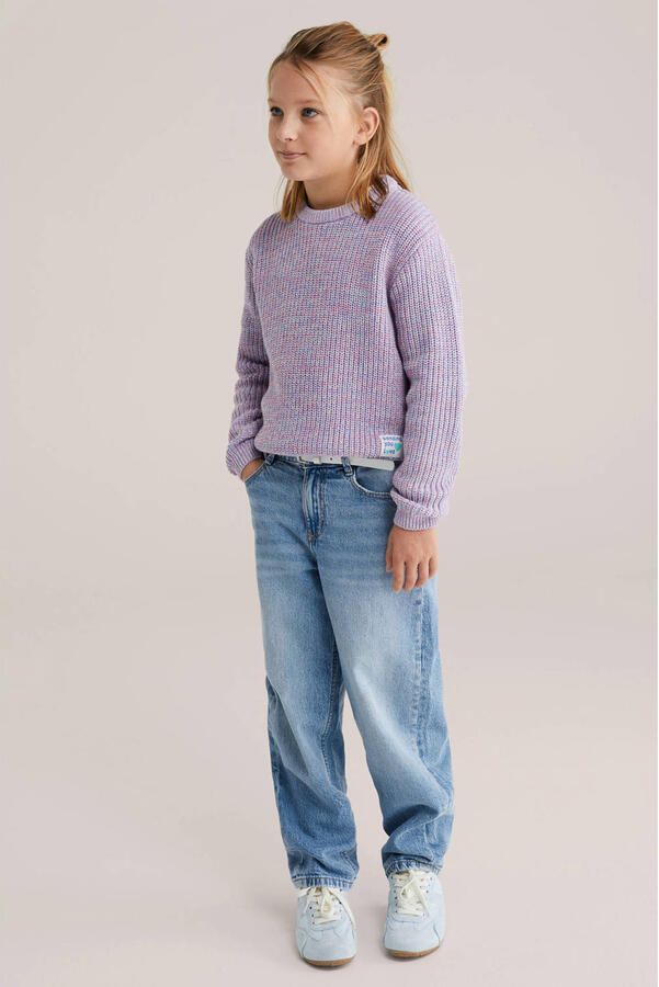 WE Fashion trui paars rib gebreid - Foto 3