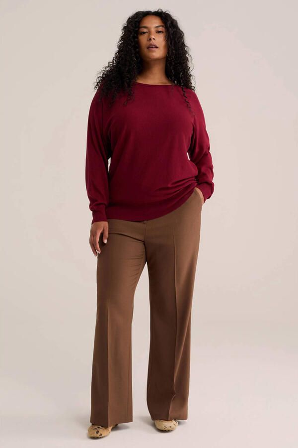 WE Fashion trui Plus Size donkerrood - Foto 2
