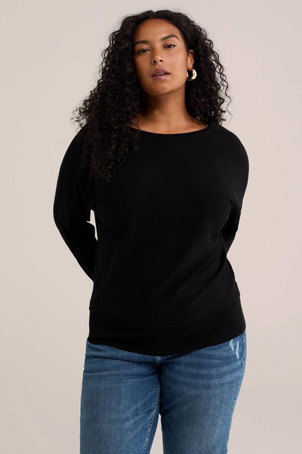 WE Fashion trui Plus Size zwart