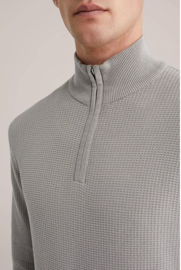 WE Fashion trui rib gebreid grijs - Foto 2