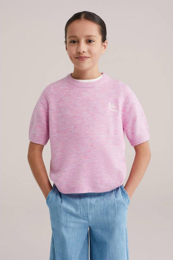 WE Fashion trui roze fijn gebreid