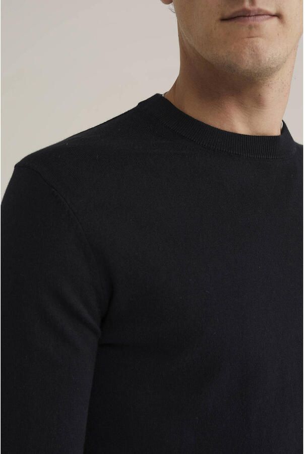 WE Fashion trui van katoenmix black uni - Foto 2