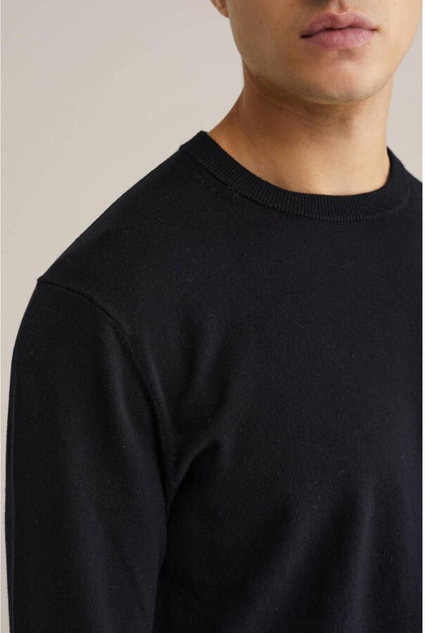 WE Fashion trui van katoenmix black uni - Foto 3