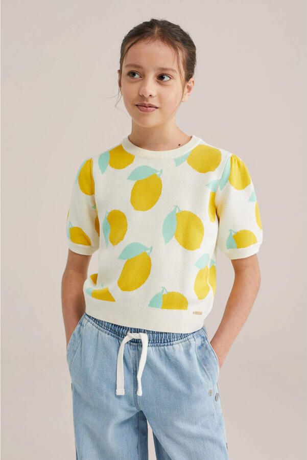 WE Fashion trui wit fijn gebreid