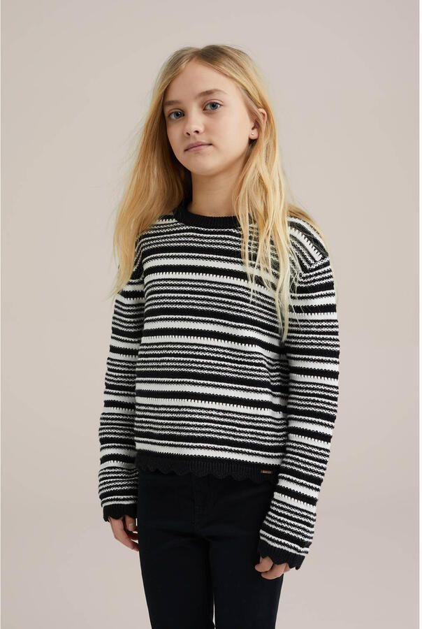 WE Fashion trui zwart rib gebreid - Foto 1