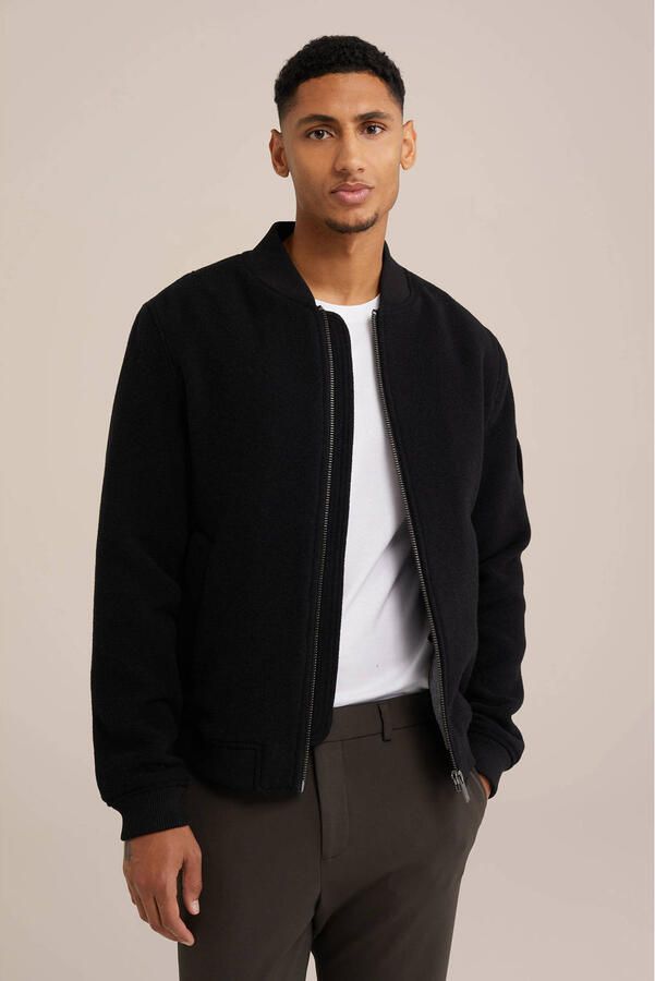 WE Fashion tussenjas met wol zwart - Foto 3