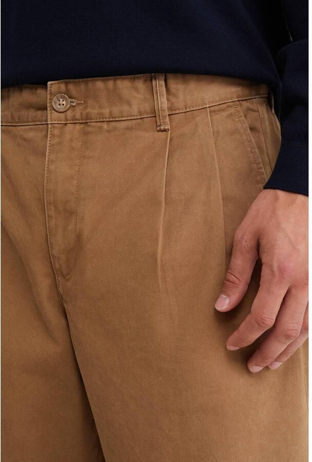 WE Fashion twill loose fit jeans met plooien dark wet sand - Foto 2