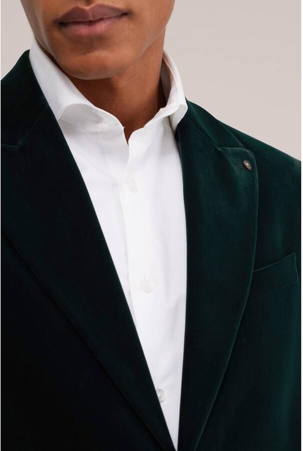 WE Fashion velours slim fit colbert zwart - Foto 2