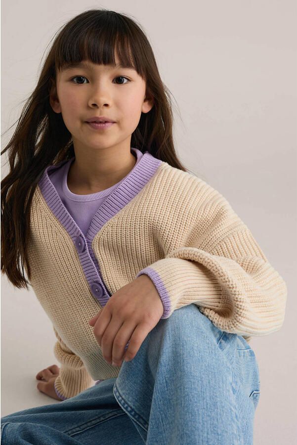 WE Fashion vest beige rib gebreid - Foto 3