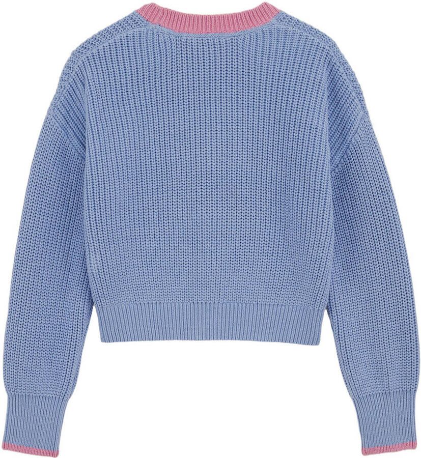 WE Fashion vest blauw rib gebreid - Foto 2