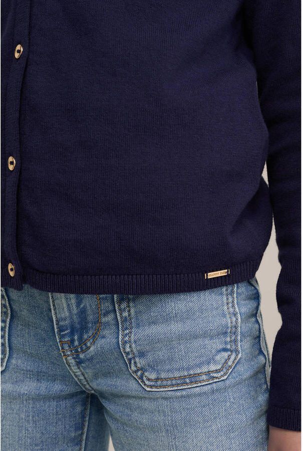 WE Fashion vest donkerblauw fijn gebreid - Foto 2