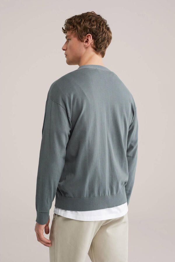 WE Fashion vest fijn gebreid groen - Foto 3