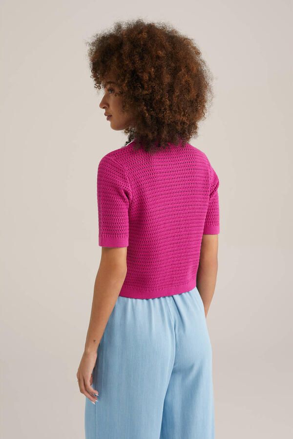 WE Fashion vest fuchsia gebreid - Foto 3