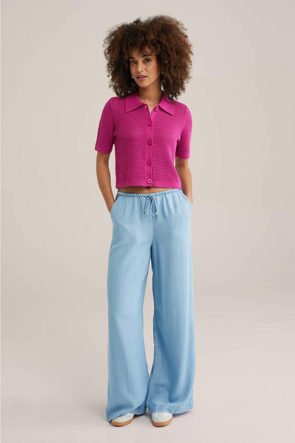 WE Fashion vest fuchsia gebreid - Foto 2