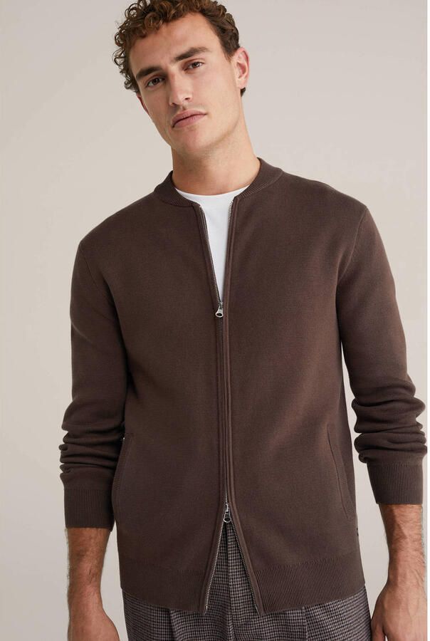 WE Fashion vest gebreid donkerbruin - Foto 2