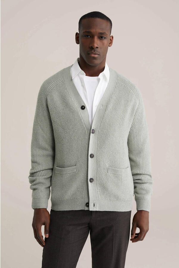 WE Fashion vest gebreid grijs