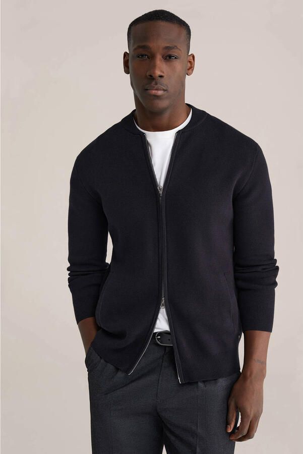 WE Fashion vest gebreid zwart