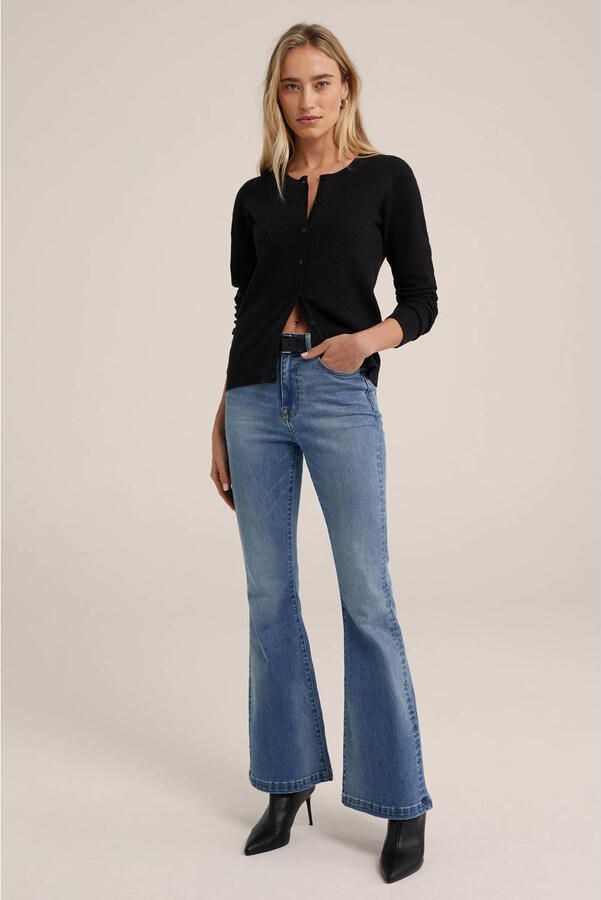 WE Fashion vest met textuur zwart