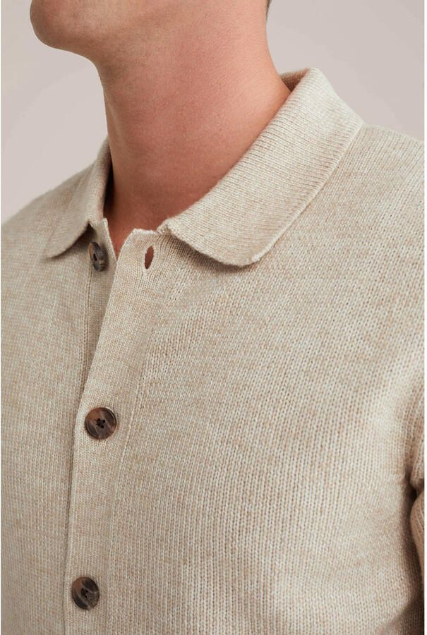 WE Fashion vest met wol fijn gebreid beige - Foto 2