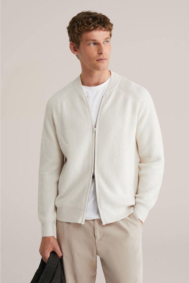 WE Fashion vest rib gebreid wit