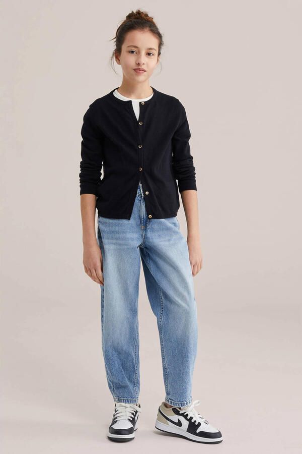 WE Fashion vest zwart fijn gebreid - Foto 3