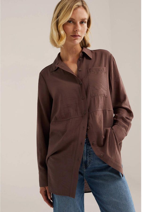 WE Fashion viscose blouse bruin
