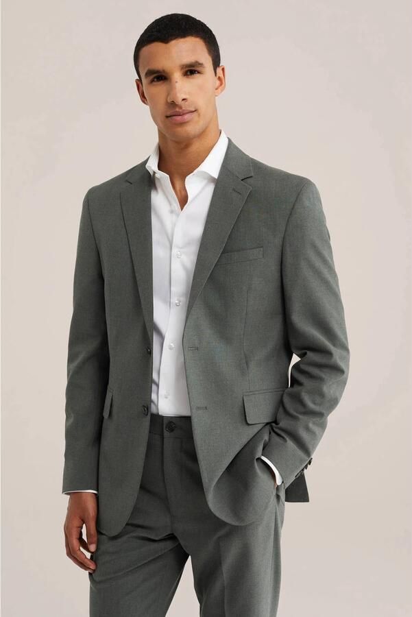 WE Fashion viscose colbert donkergroen